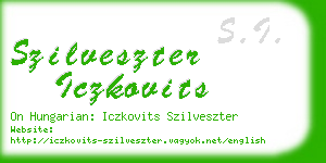 szilveszter iczkovits business card